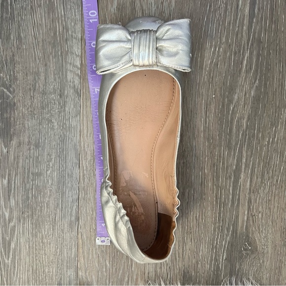 💎 Tory Burch Metallic Silver Divine Bow Ballet Flats Shoe💎 - Picture 10 of 10